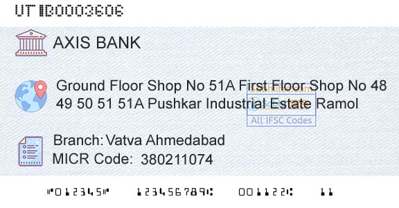 Axis Bank Vatva AhmedabadBranch 