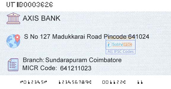 Axis Bank Sundarapuram CoimbatoreBranch 