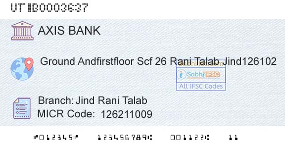 Axis Bank Jind Rani TalabBranch 