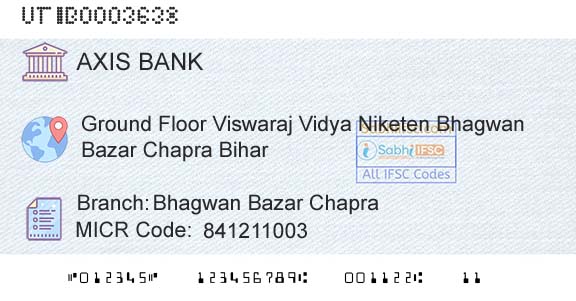Axis Bank Bhagwan Bazar ChapraBranch 