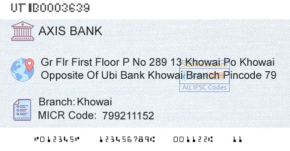 Axis Bank KhowaiBranch 