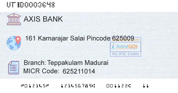 Axis Bank Teppakulam MaduraiBranch 