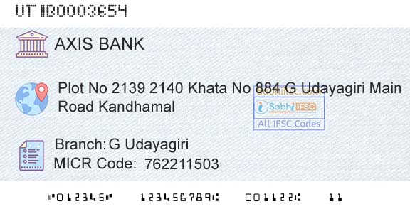 Axis Bank G UdayagiriBranch 