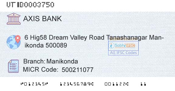 Axis Bank ManikondaBranch 