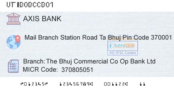 Axis Bank The Bhuj Commercial Co Op Bank LtdBranch 
