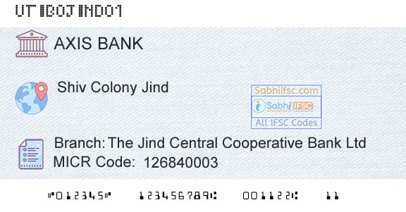 Axis Bank The Jind Central Cooperative Bank LtdBranch 