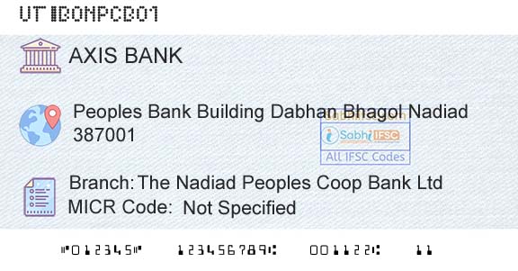Axis Bank The Nadiad Peoples Coop Bank LtdBranch 