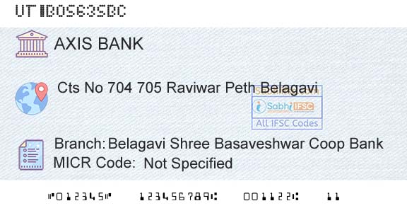 Axis Bank Belagavi Shree Basaveshwar Coop BankBranch 