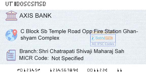 Axis Bank Shri Chatrapati Shivaji Maharaj SahBranch 
