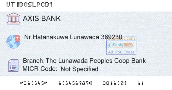 Axis Bank The Lunawada Peoples Coop BankBranch 