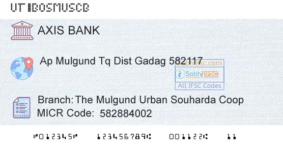 Axis Bank The Mulgund Urban Souharda CoopBranch 