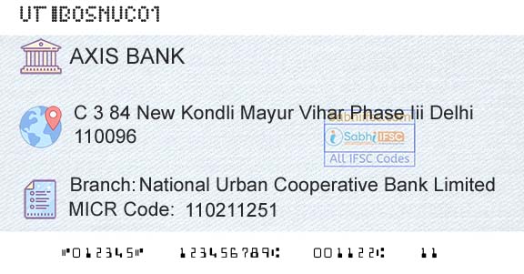 Axis Bank National Urban Cooperative Bank LimitedBranch 