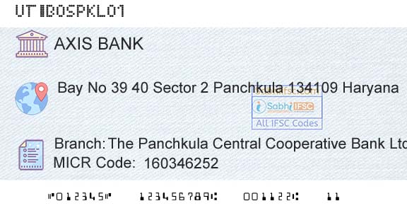 Axis Bank The Panchkula Central Cooperative Bank Ltd Branch 