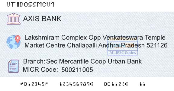 Axis Bank Sec Mercantile Coop Urban BankBranch 