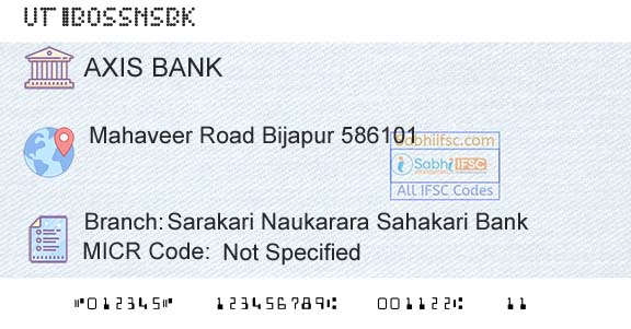 Axis Bank Sarakari Naukarara Sahakari BankBranch 