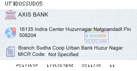Axis Bank Sudha Coop Urban Bank Huzur NagarBranch 