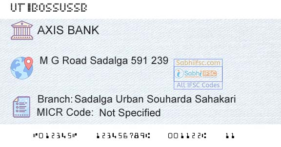 Axis Bank Sadalga Urban Souharda SahakariBranch 
