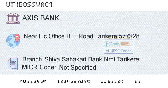 Axis Bank Shiva Sahakari Bank Nmt TarikereBranch 