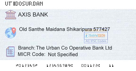 Axis Bank The Urban Co Operative Bank LtdBranch 