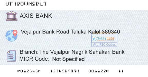 Axis Bank The Vejalpur Nagrik Sahakari BankBranch 