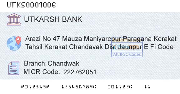 Utkarsh Small Finance Bank ChandwakBranch 