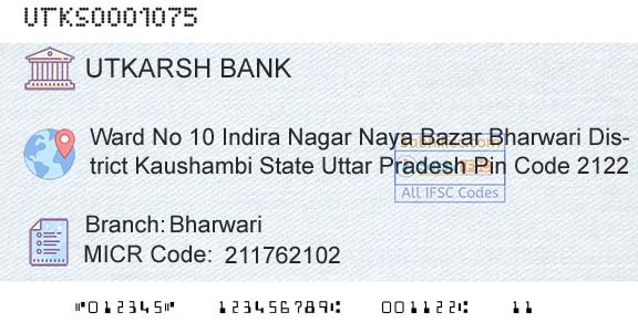 Utkarsh Small Finance Bank BharwariBranch 