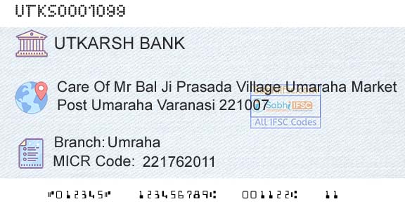 Utkarsh Small Finance Bank UmrahaBranch 