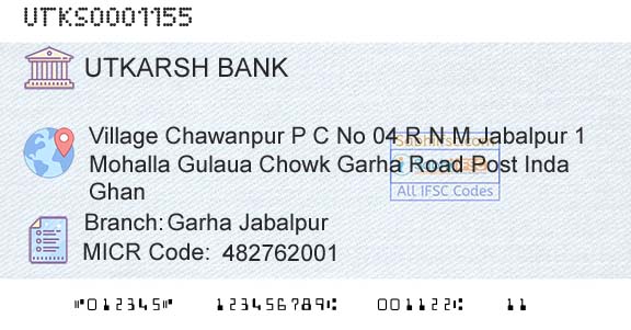 Utkarsh Small Finance Bank Garha JabalpurBranch 