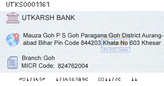Utkarsh Small Finance Bank GohBranch 