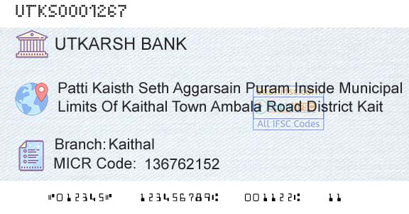 Utkarsh Small Finance Bank KaithalBranch 
