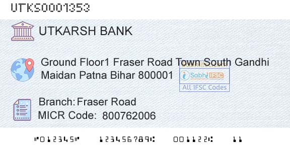 Utkarsh Small Finance Bank Fraser RoadBranch 