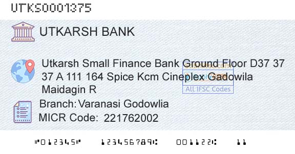 Utkarsh Small Finance Bank Varanasi GodowliaBranch 