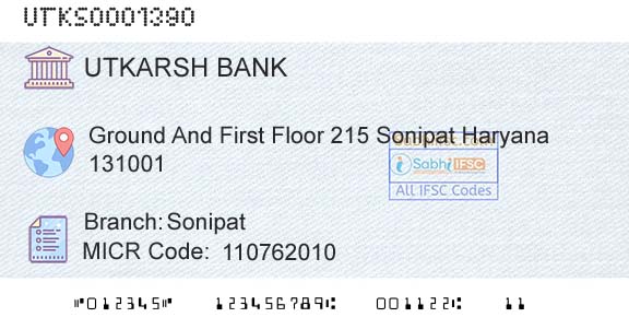 Utkarsh Small Finance Bank SonipatBranch 