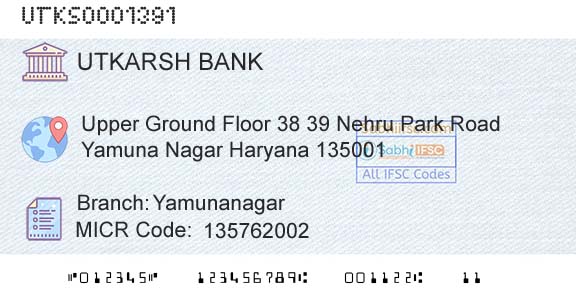 Utkarsh Small Finance Bank YamunanagarBranch 