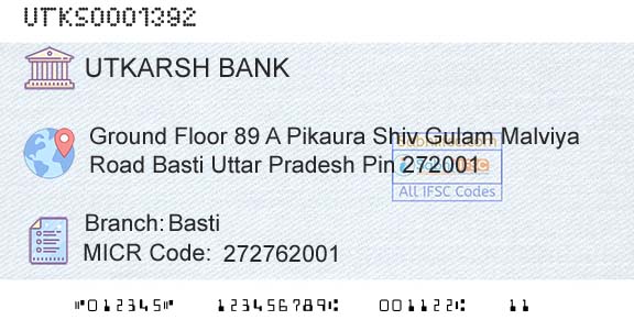 Utkarsh Small Finance Bank BastiBranch 