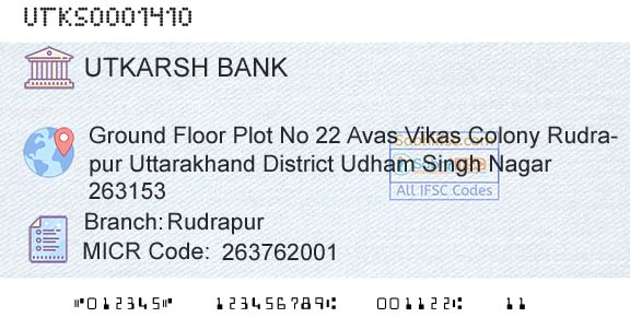 Utkarsh Small Finance Bank RudrapurBranch 