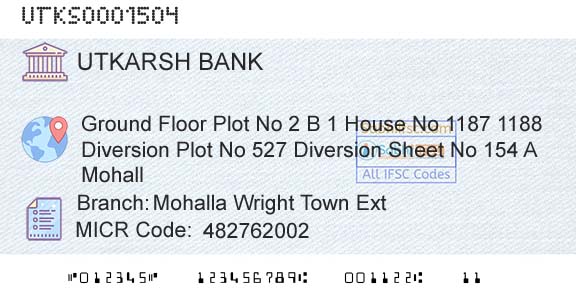 Utkarsh Small Finance Bank Mohalla Wright Town Ext Branch 