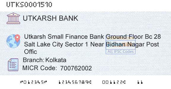 Utkarsh Small Finance Bank KolkataBranch 