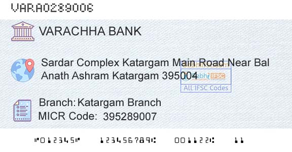 The Varachha Cooperative Bank Limited Katargam BranchBranch 