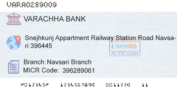 The Varachha Cooperative Bank Limited Navsari BranchBranch 