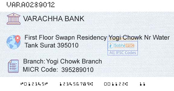 The Varachha Cooperative Bank Limited Yogi Chowk BranchBranch 