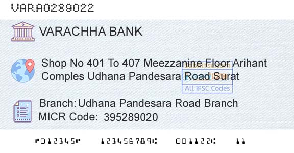 The Varachha Cooperative Bank Limited Udhana Pandesara Road BranchBranch 