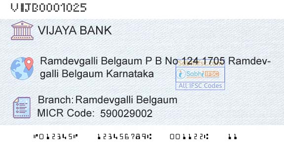 Vijaya Bank Ramdevgalli BelgaumBranch 