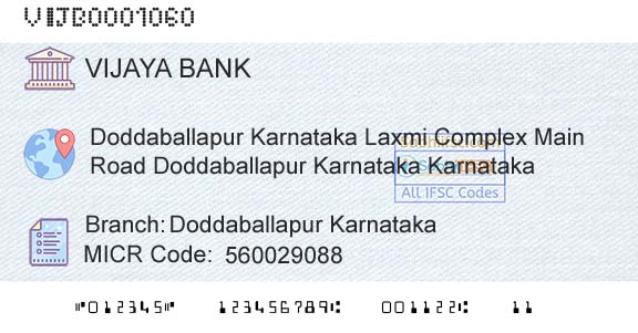 Vijaya Bank Doddaballapur KarnatakaBranch 