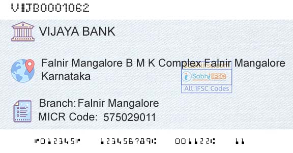 Vijaya Bank Falnir MangaloreBranch 