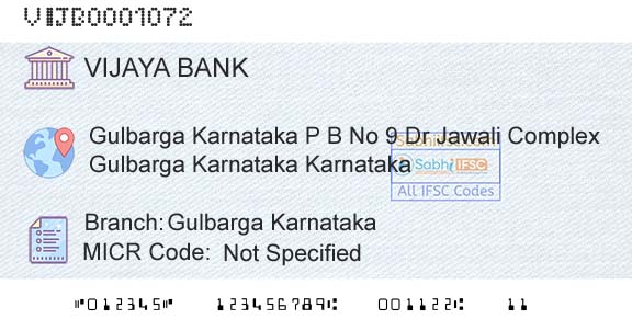 Vijaya Bank Gulbarga KarnatakaBranch 