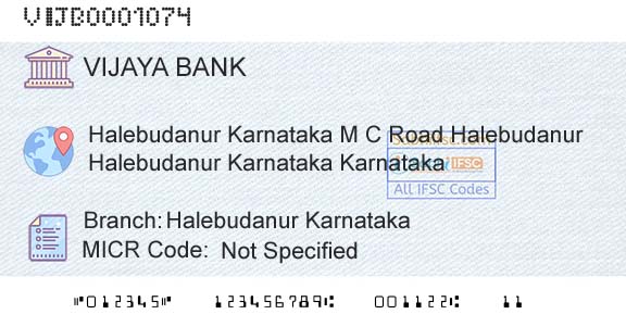 Vijaya Bank Halebudanur KarnatakaBranch 