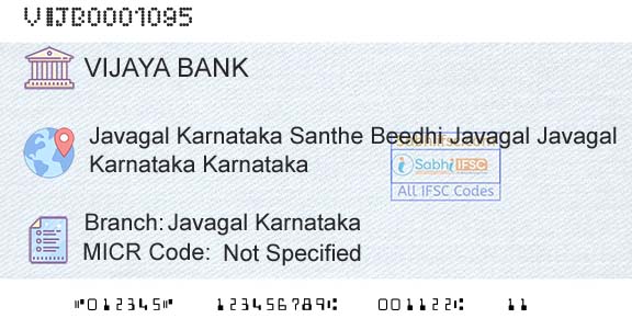 Vijaya Bank Javagal KarnatakaBranch 