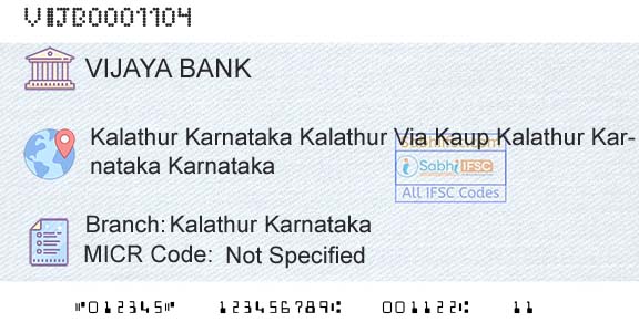 Vijaya Bank Kalathur KarnatakaBranch 
