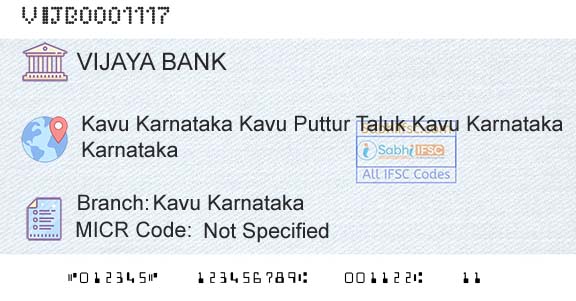 Vijaya Bank Kavu KarnatakaBranch 